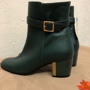 Fiorangelo Green Leather Ankle Boot
